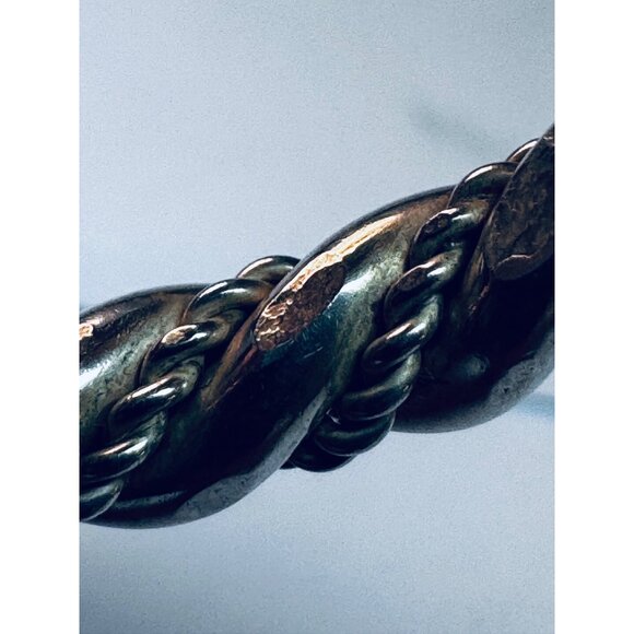 Vintage Sterling Silver 925 Twisted Rope Cuff Bracelet 5.25” Estate Jewelry - Picture 9 of 9